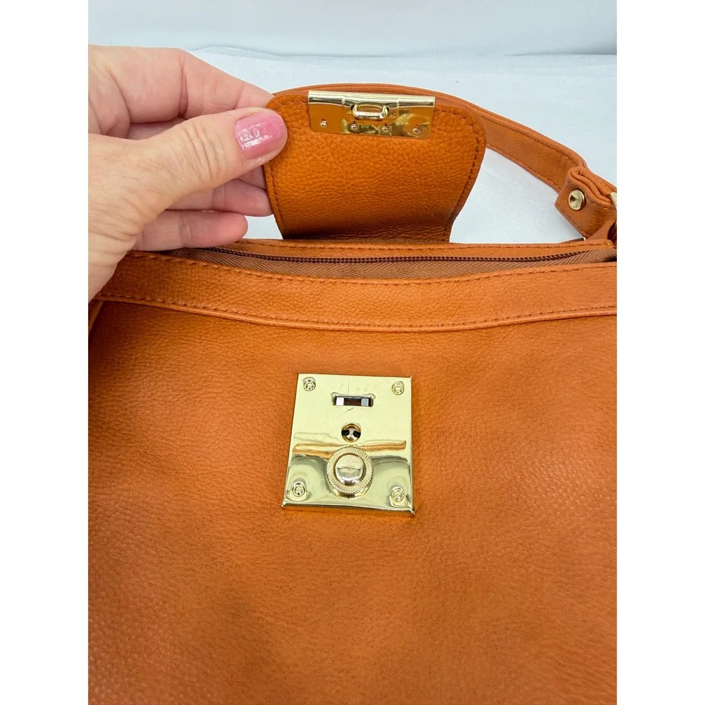 Crossbody Bag Faux Leather Gold Hardware Small Purse 8